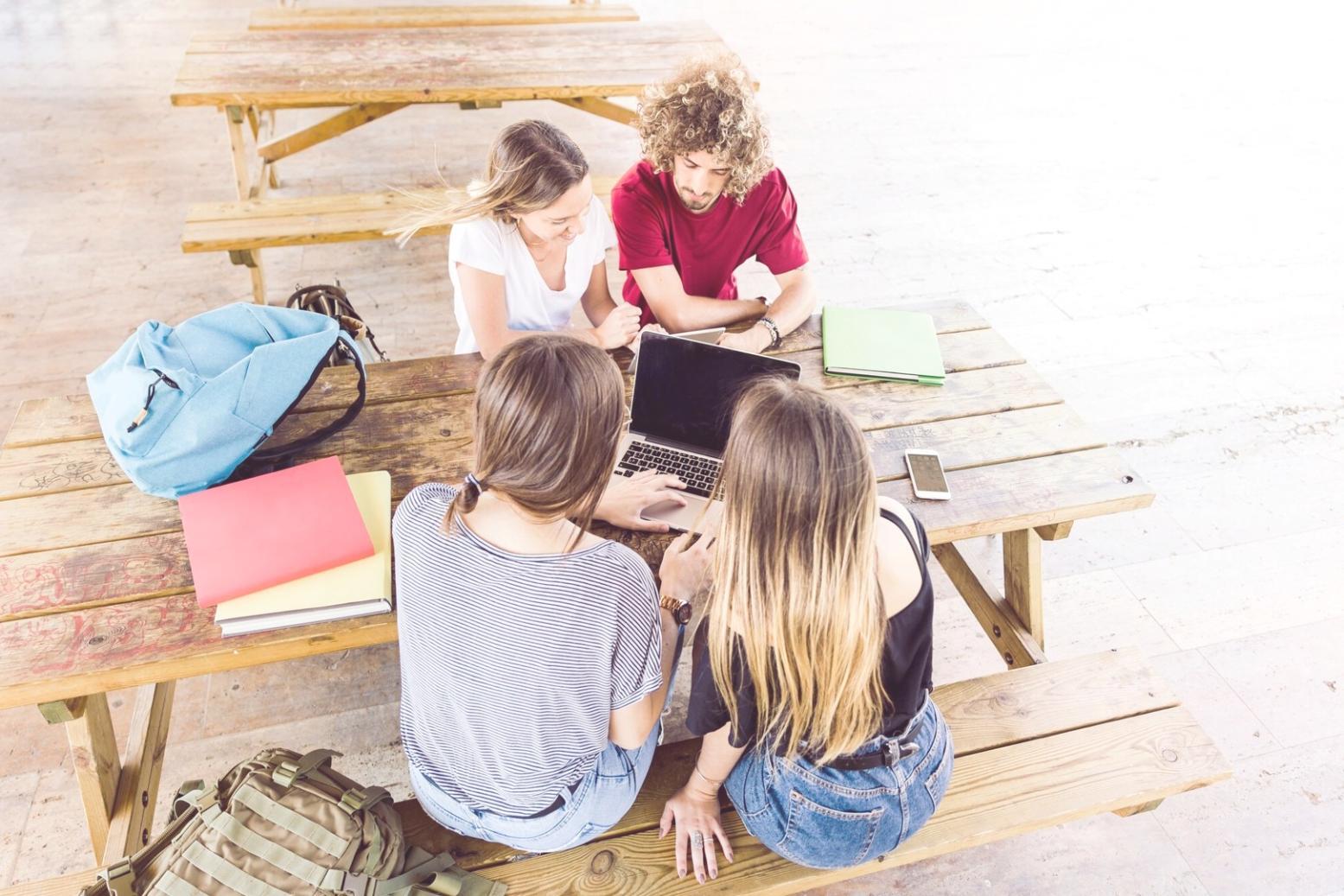 Couple discussing budget planning at home office